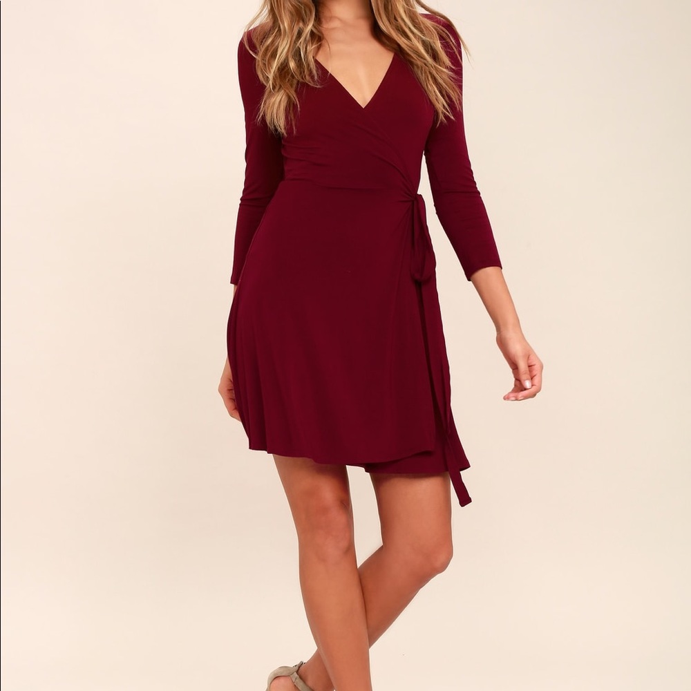 Lulus Wrap Dress-pink